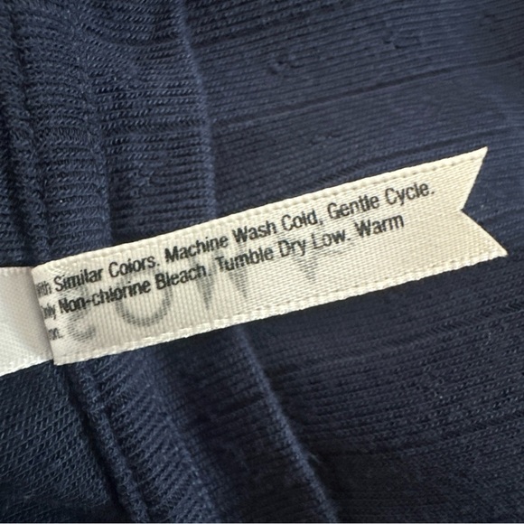 Soma Navy Blue Cool Nights Long Sleeve T-Shirt Women's Size Large Ribbed Lounge - Picture 10 of 10